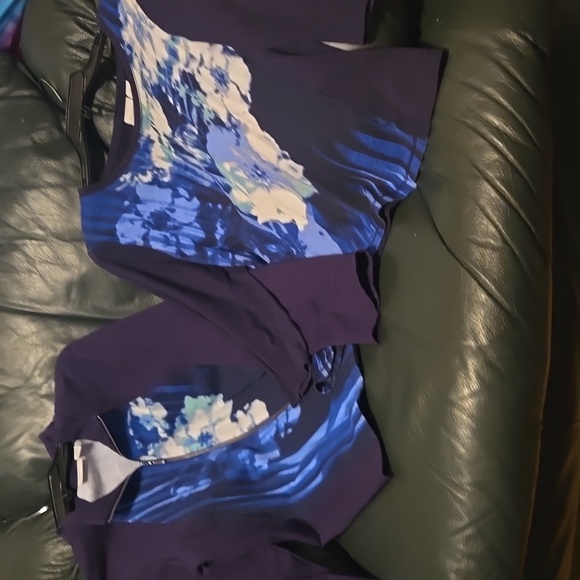 Weekends by Chico's Duoset "Floral Watercolor" in Cools - Picture 1 of 11